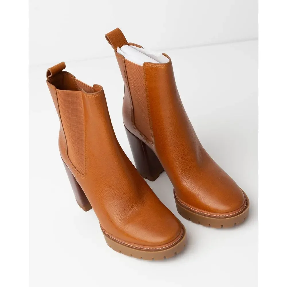 Tory Burch Women's Carson Lug Sole High Heel Boots Size 10